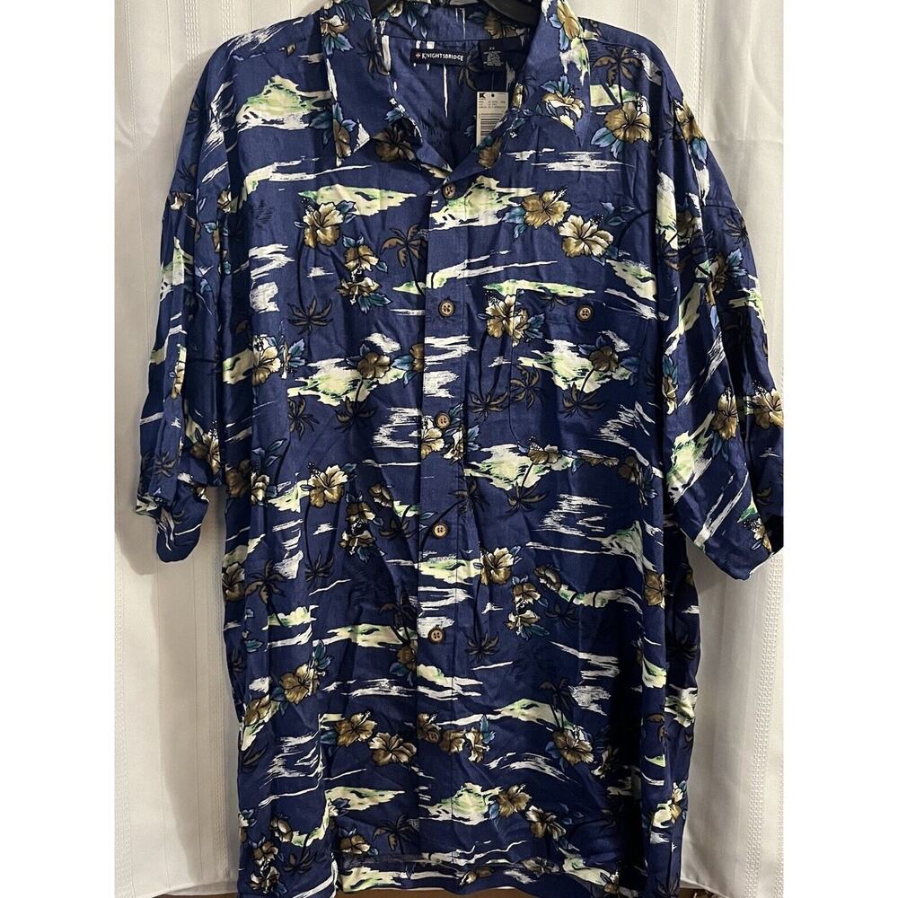 Knightsbridge Men's Short Sleeve Rayon Tropical Hawaiian Shirt 2X